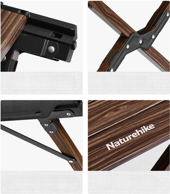 Naturehike grote opvouwbare campingtafel - Aluminium - Met rolbaar blad - 125 × 60 x 45 cm - voor 6 personen van Naturehike — afbeelding 2