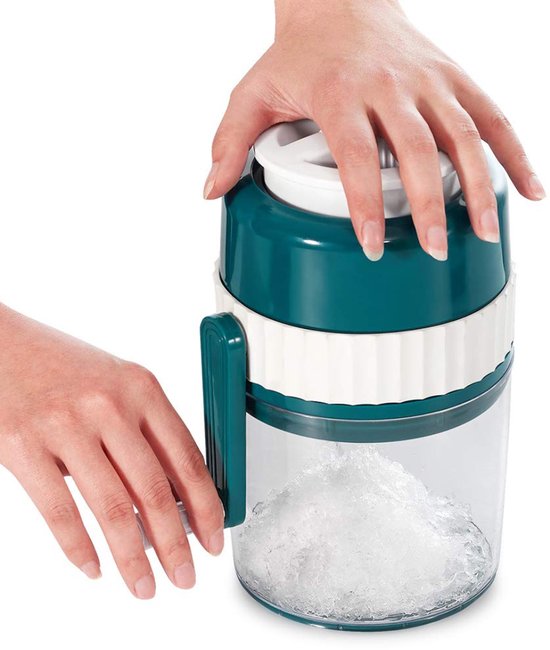 Quvo® IJscrusher - met IJsschep - Professionele Ice Crusher - 3 RVS Messen - IJsvergruizer Handmatig - Groen-12cm x 12cm x 25cm van Quvo — afbeelding 3