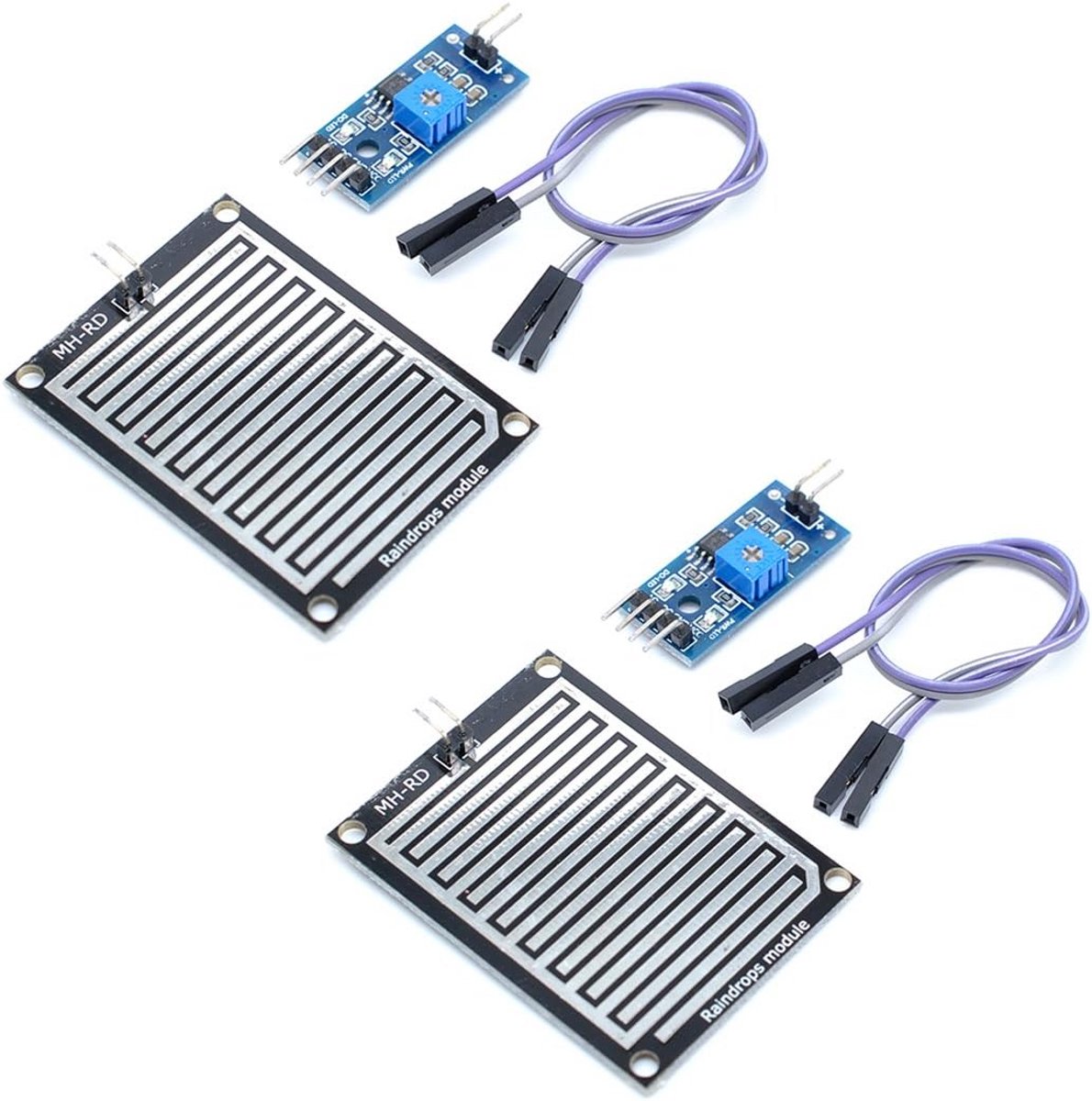 2 Stuks Regensensor Module voor Arduino en Microcontrollers - Waterdetectie