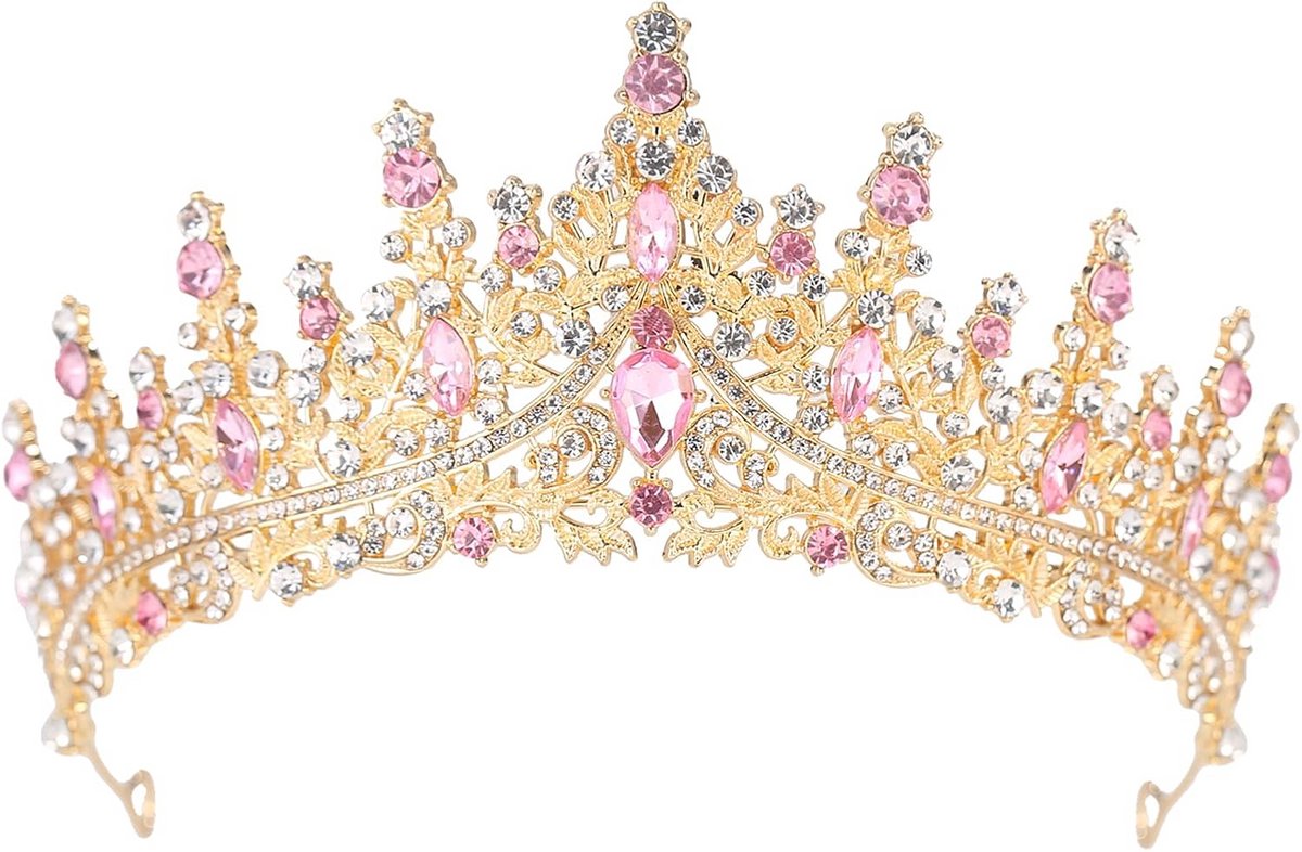 Kristallen Diade Prinsessen Kroon voor Bruiloft en Feest - Glanzende Strass Hoofdband