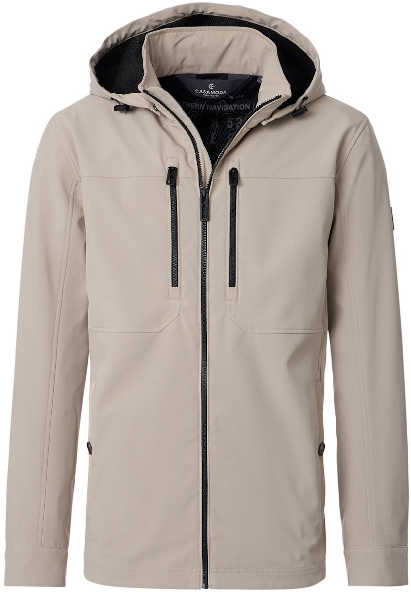 Casa Moda Softshell Jas Met Stretch En Afneembare Capuchon - L