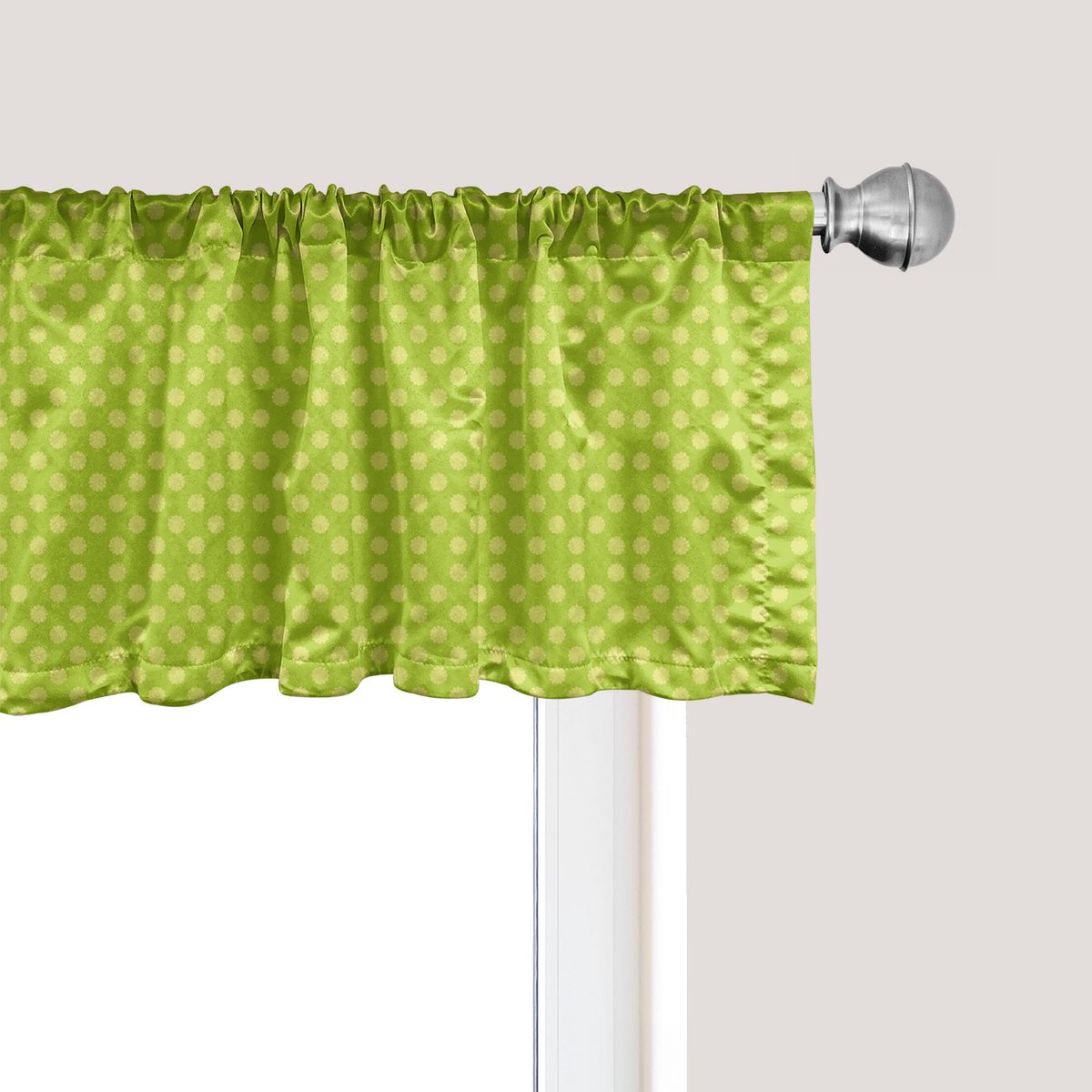 ABAKUHAUS Bloemenpatroon raamvalletje, gordijnvalletje voor keuken en slaapkamer met tunnelzoom, 137 cm x 30 cm, appelgroen lichtgroen
