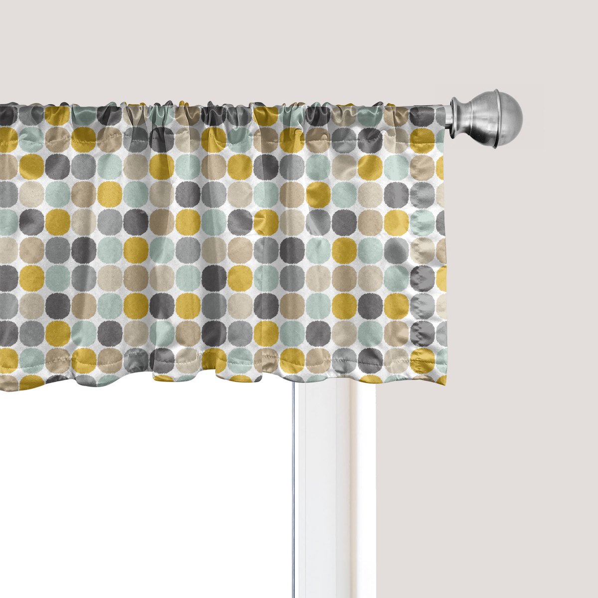 ABAKUHAUS Gordijnvalletje in gedempte kleuren, gordijnvalletje voor keuken en slaapkamer met tunnelzoom, 137 cm x 45 cm, meerkleurig Veelkleurig
