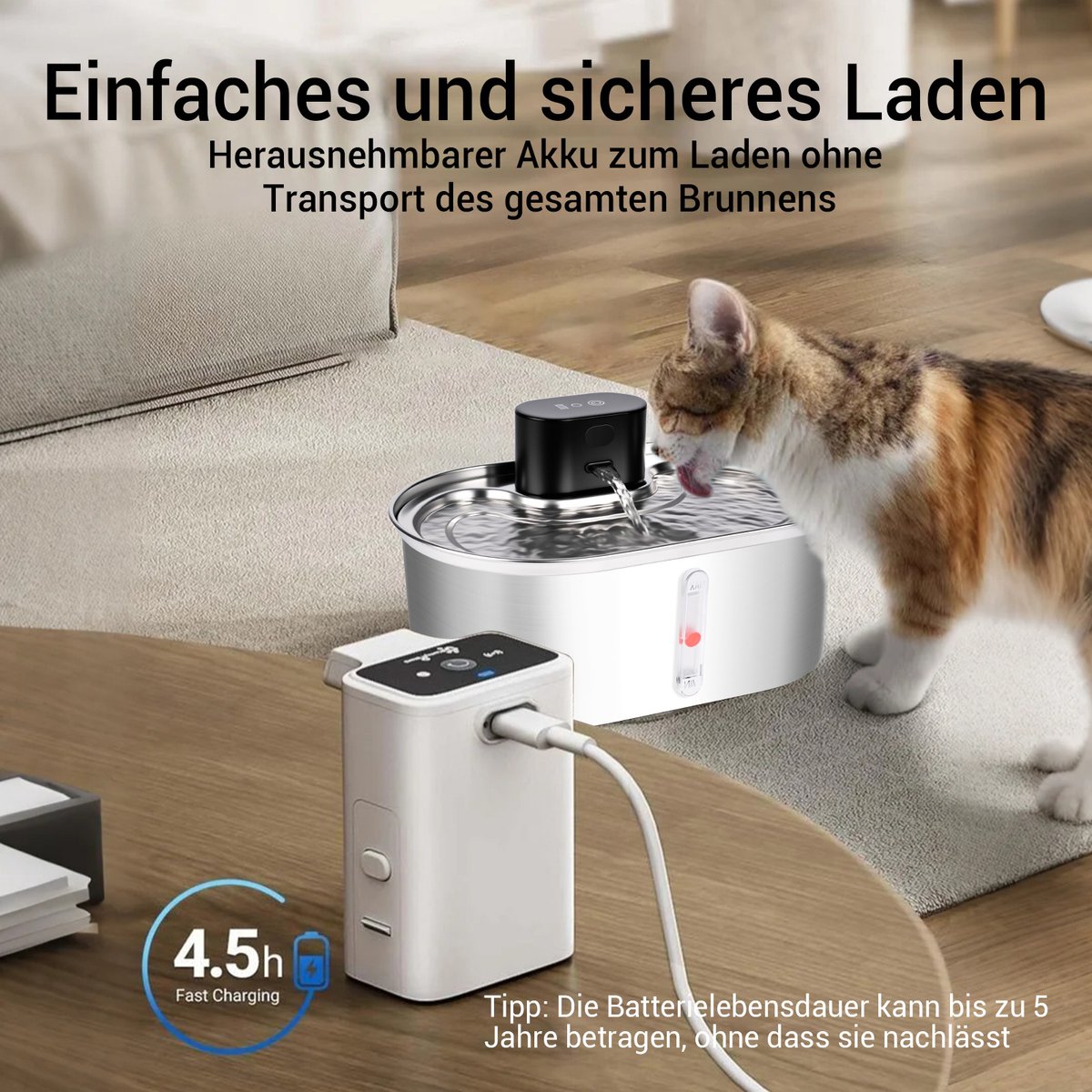 Dreamhigh Draadloze Drinkfontein - Kattenfontein thumbnail 5