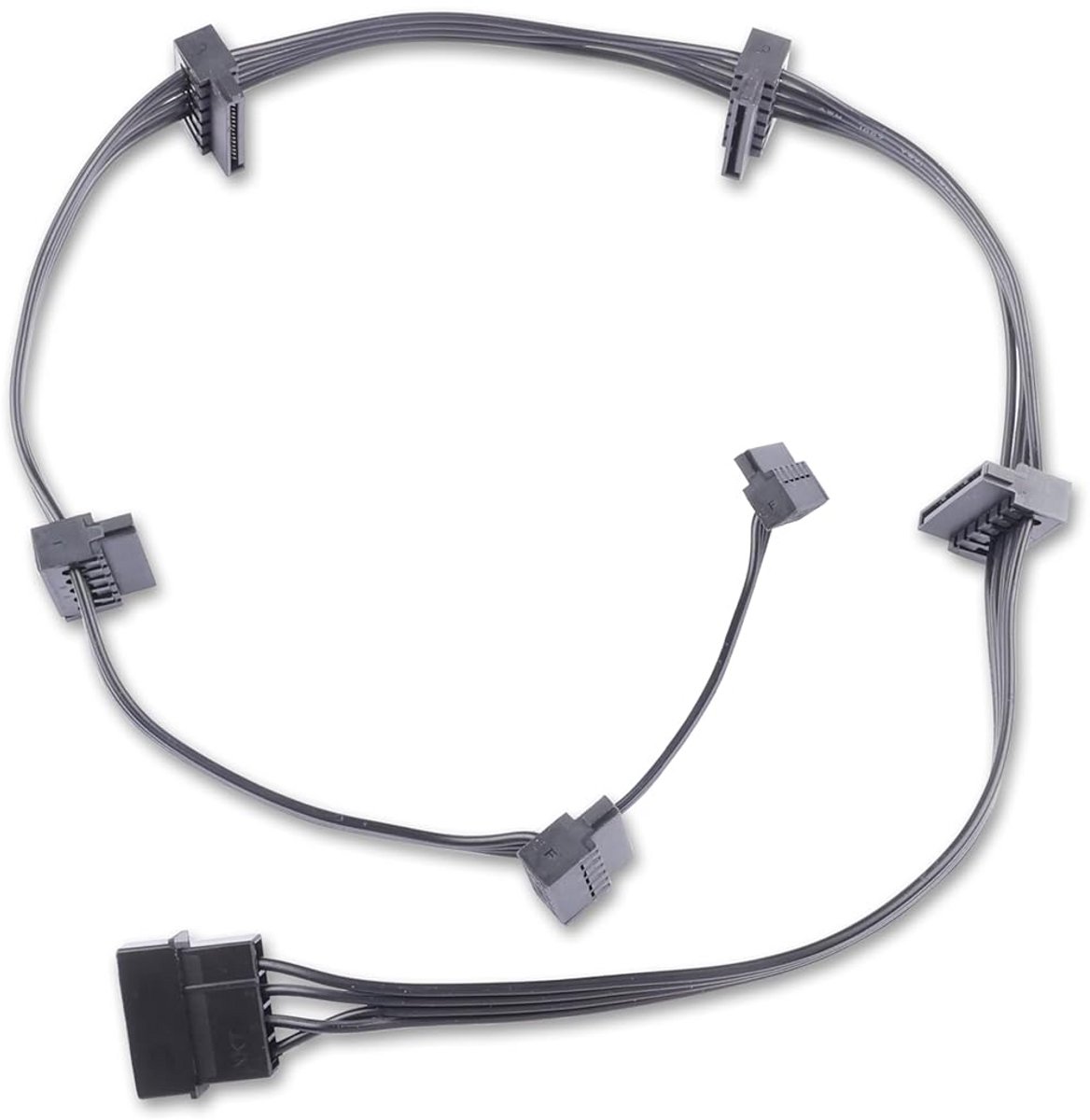 6-weg SATA Stroomverlengkabel 72cm - 18AWG Vertind Koper - Voor Server, NAS en RAID