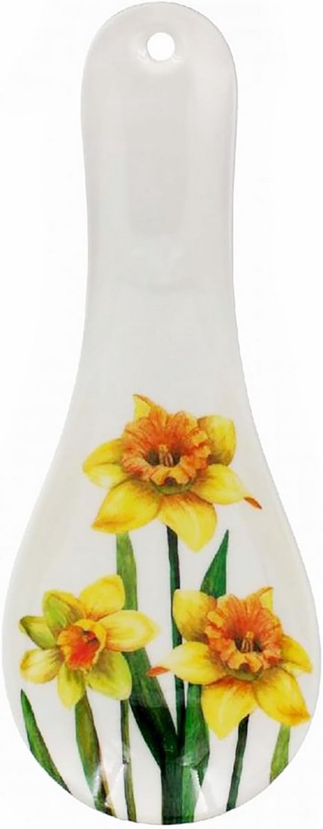 Gele Melamine Lepel Houder met Daffodil Ontwerp - Keukenaccessoire