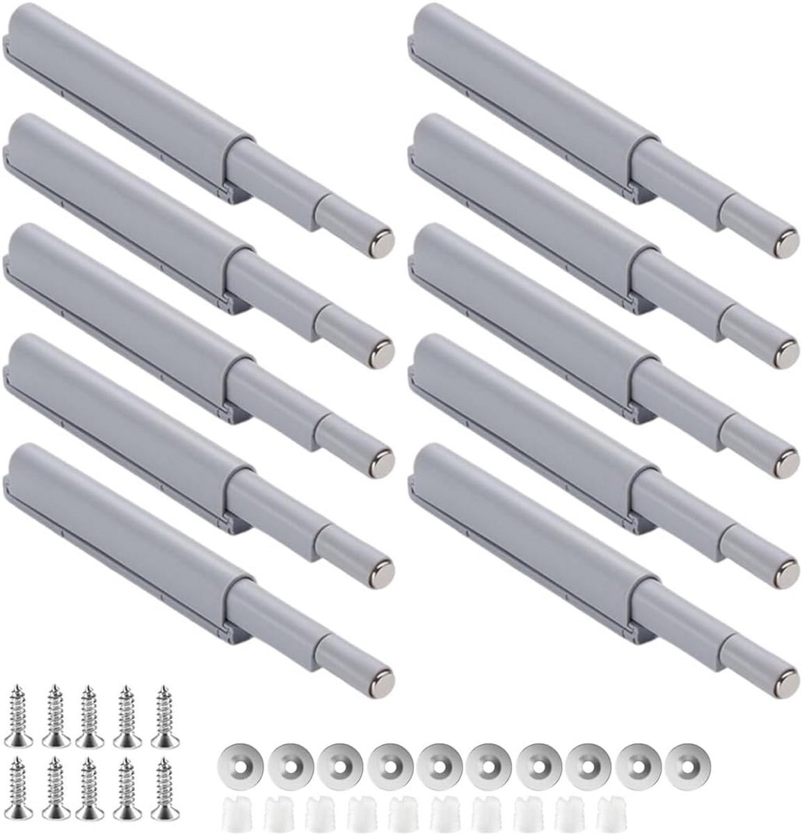 10x Magnetische Deursnapper Push to Open Druk Deuropener voor Kasten en Laden