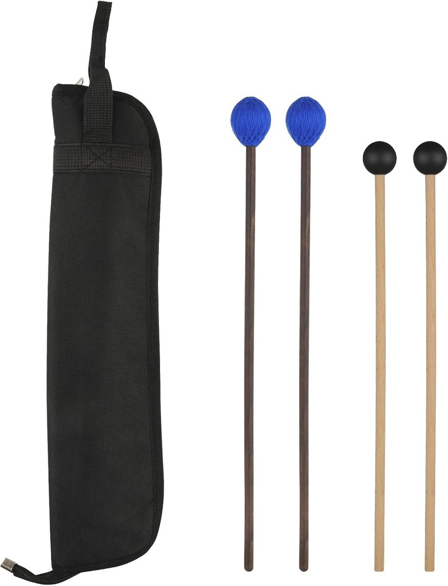 Set van 4 Percussie Mallets voor Marimba en Klokkenspel met Draagtas
