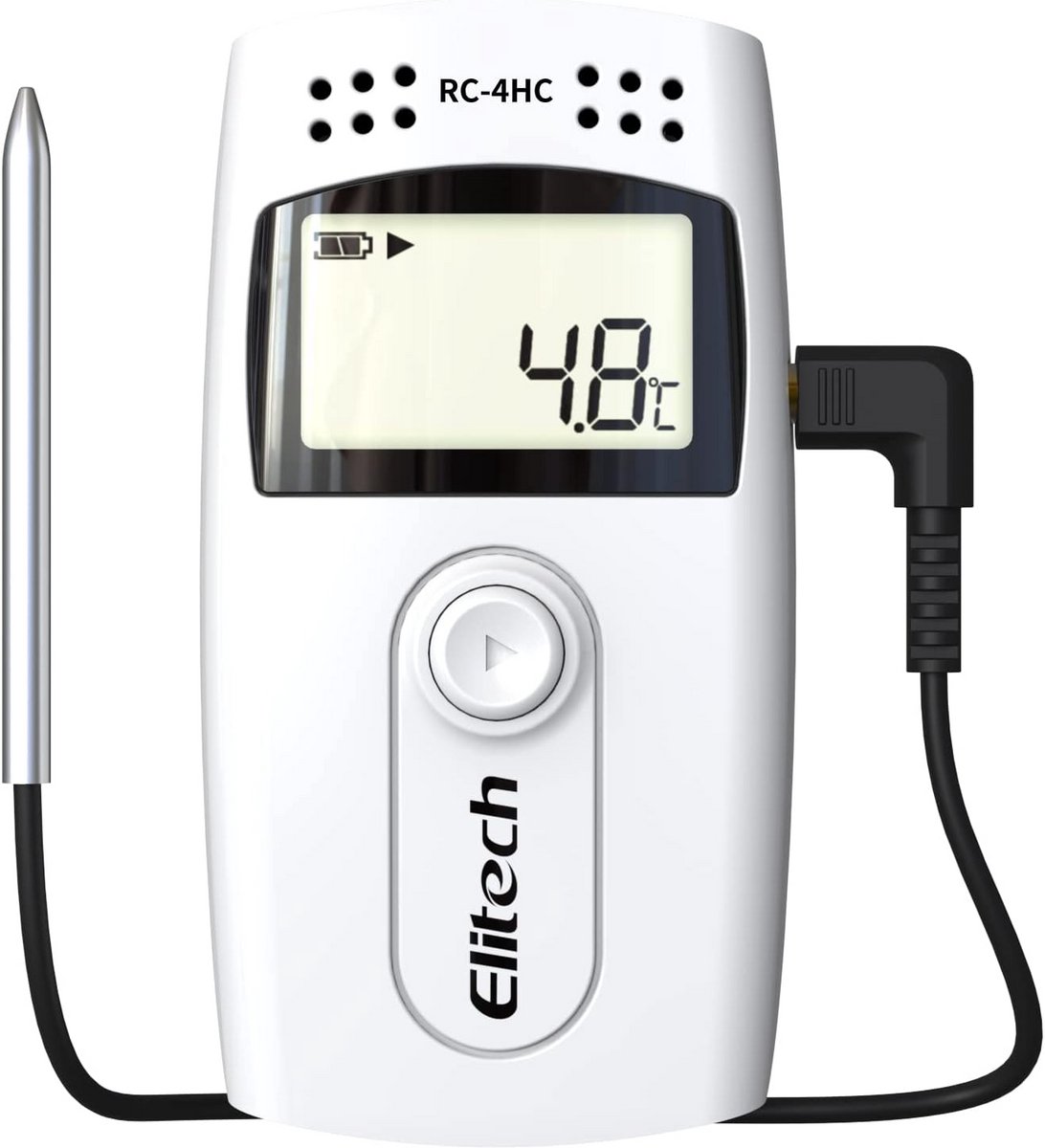 Temperatuur en Vochtigheid Datalogger met Dubbele Sensor, USB en LCD