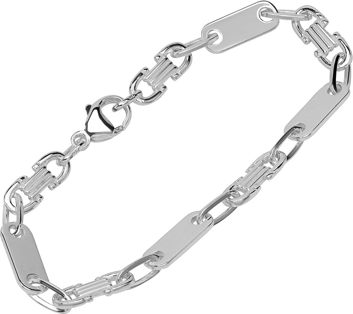 925 Sterling Zilveren Heren Armband Calla Schakel Tank Bangle Goed Cadeau