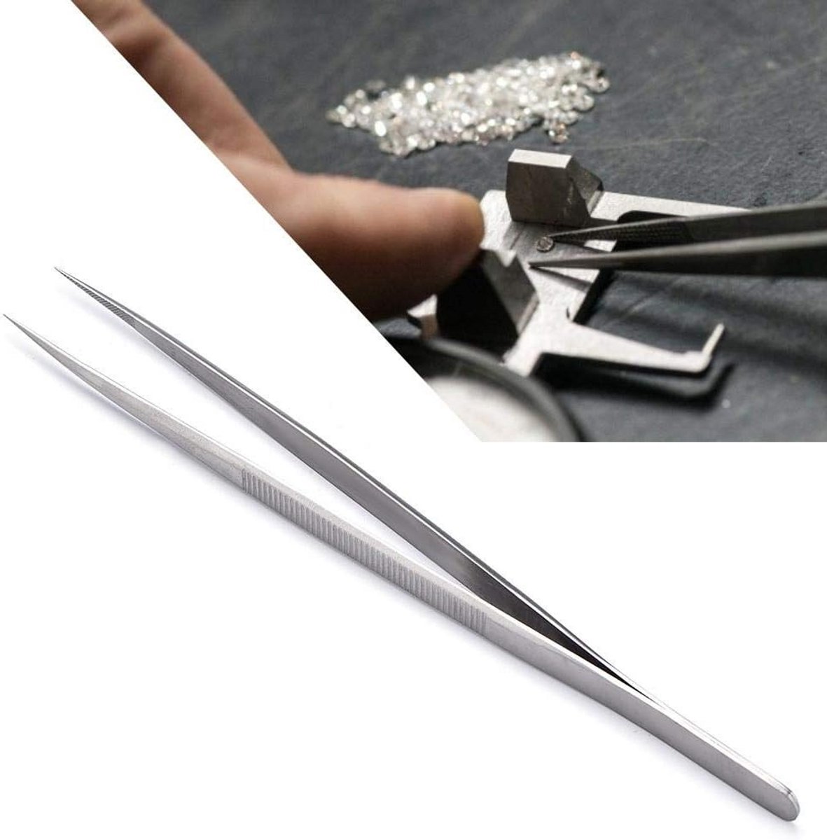 Professionele Precisie Pincet van Roestvrij Staal voor Sieraden en Hobby
