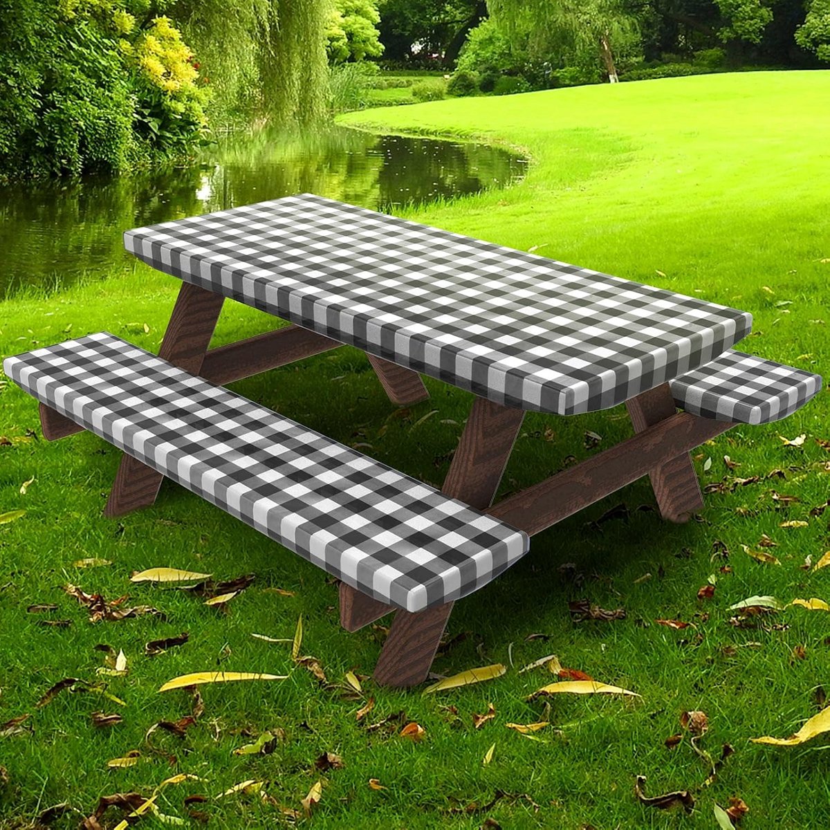 Waterdichte Picknicktafelhoes voor Rechthoekige Tafels met Bankhoezen
