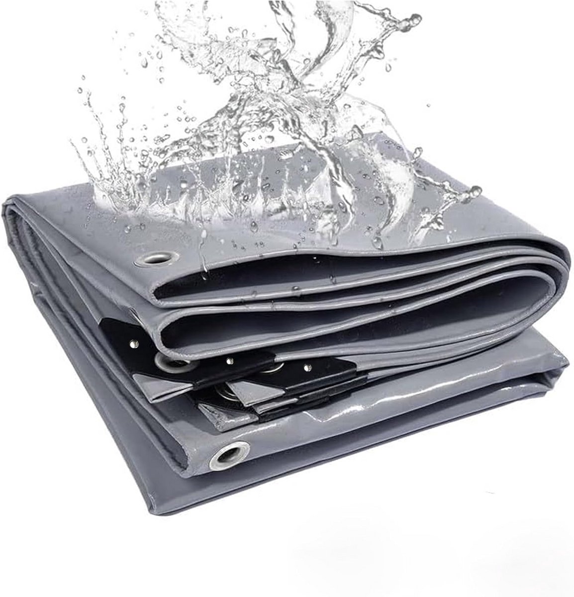 Waterdichte Zware Kwaliteit Tarp Grijs 1x1.5m - Zeil voor Bouw, Kamperen en Afdekken