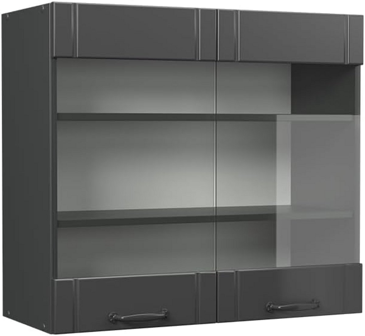 Wandkeukenkast Fame-Line Donkergrijs 80 cm met Zacht Sluitende Scharnieren