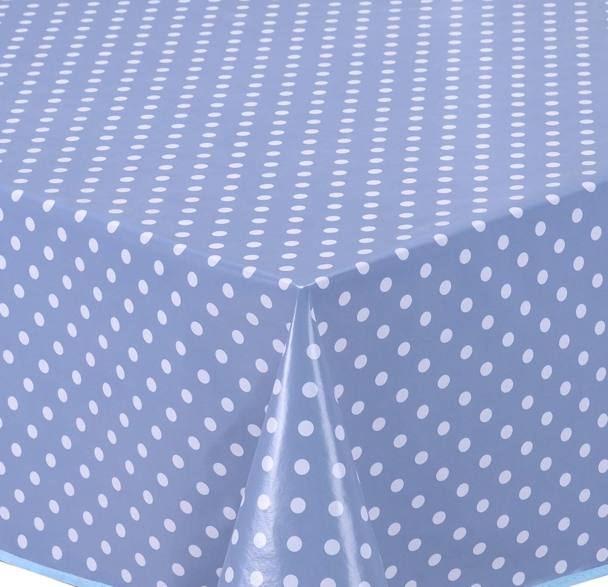 Rechthoekig PVC Tafelkleed Afwasbaar 140x200 cm Stippen Blauw