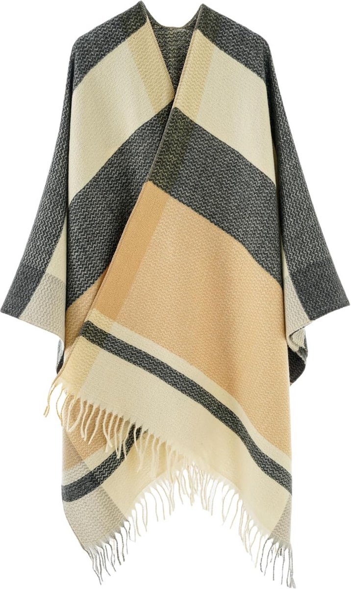 Oversized Sjaalvest voor Dames - Zachte Open Poncho Cape voor Feest, Bruiloft en Reizen