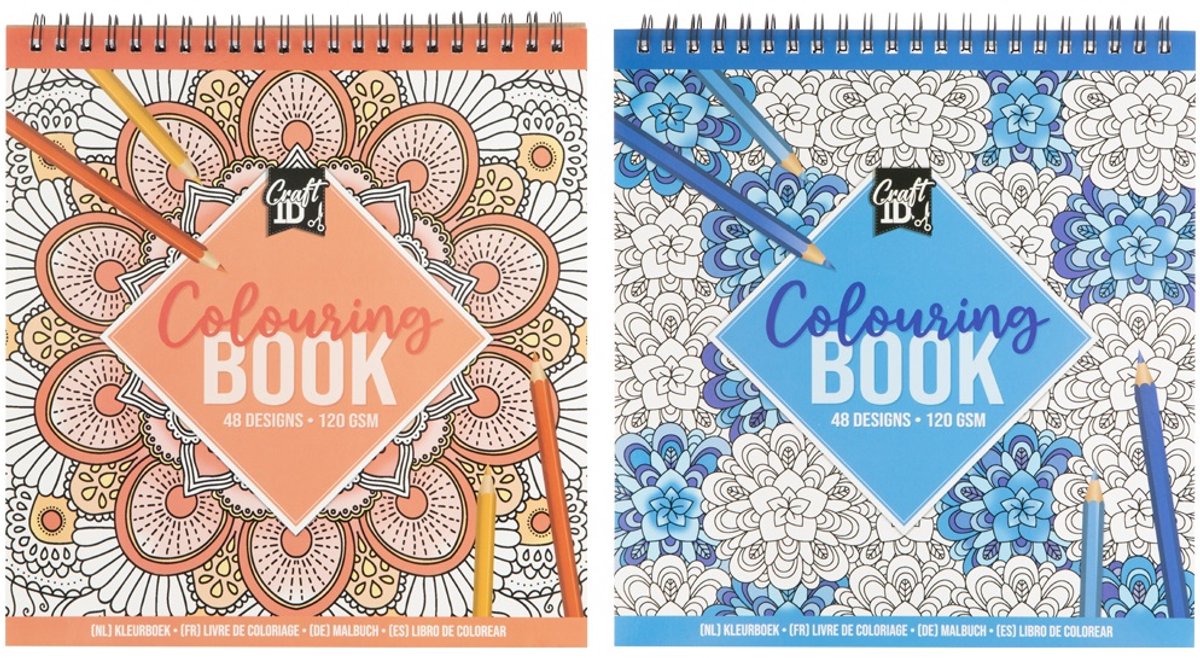 Kleurboek voor Volwassenen en Kinderen voordeelbundel 96 kleurplaten - 2x48 designs - Mandala Kleurboek - Dieren Kleurboek