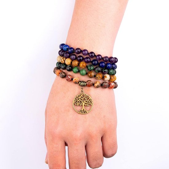 Mala Kralen Armband en Ketting 108 Healing Edelstenen voor Yoga en Meditatie van Merkloos — afbeelding 4