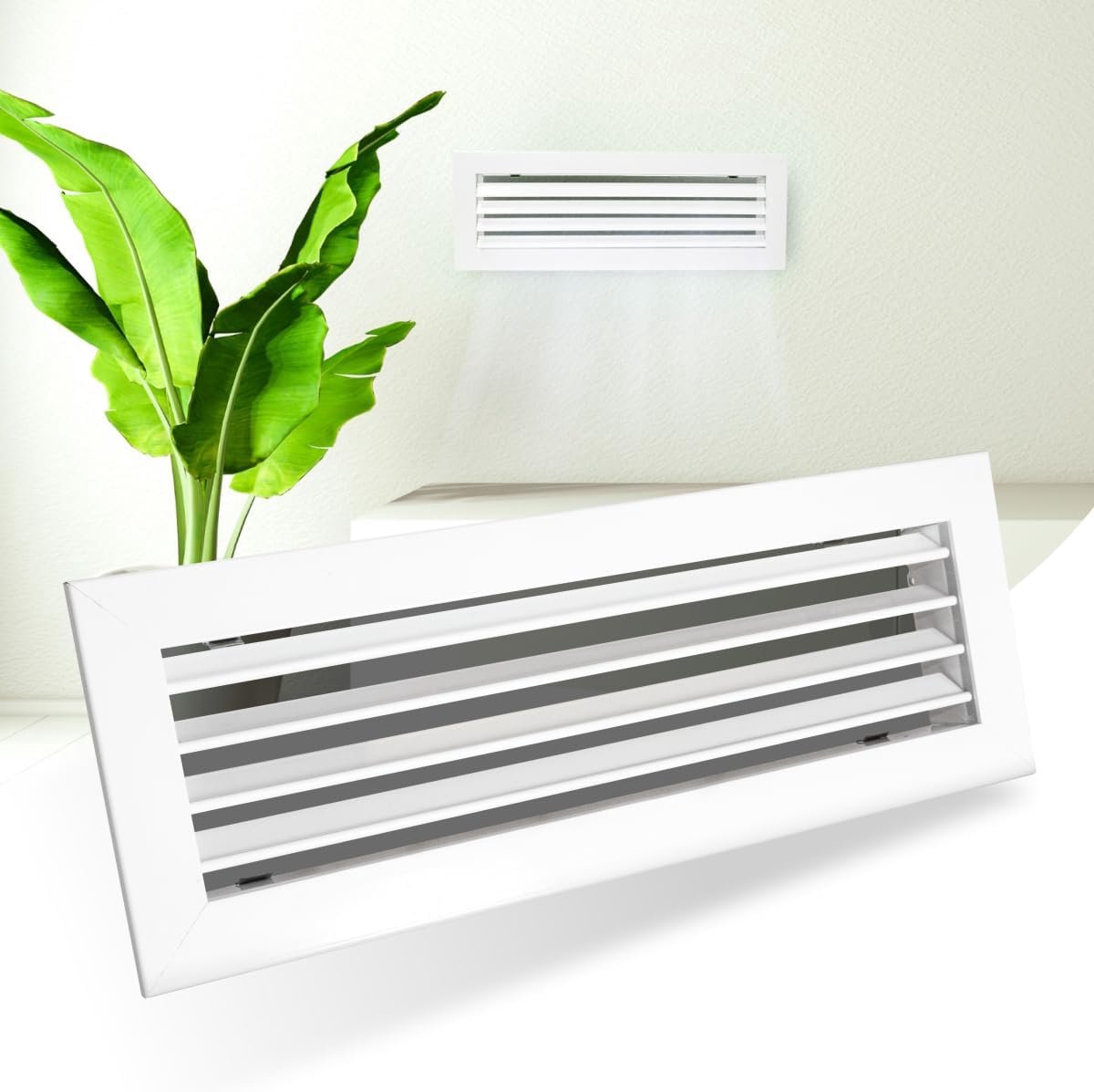 Horizontale Lamellen voor Airconditioning Wit 600 x 100 mm