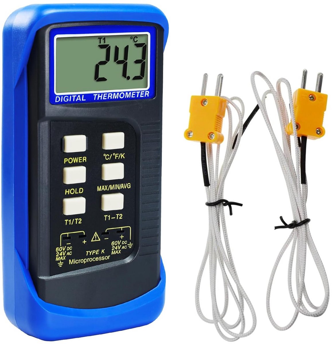 Digitale Temperatuurmeter met Dubbele Kanalen en K-Type Thermokoppels
