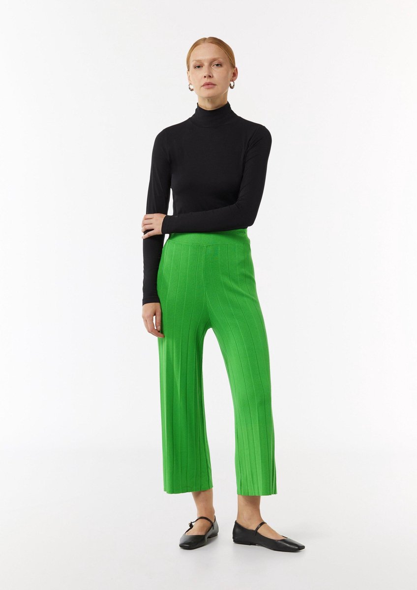comma - female - Culottes met geribbelde textuur