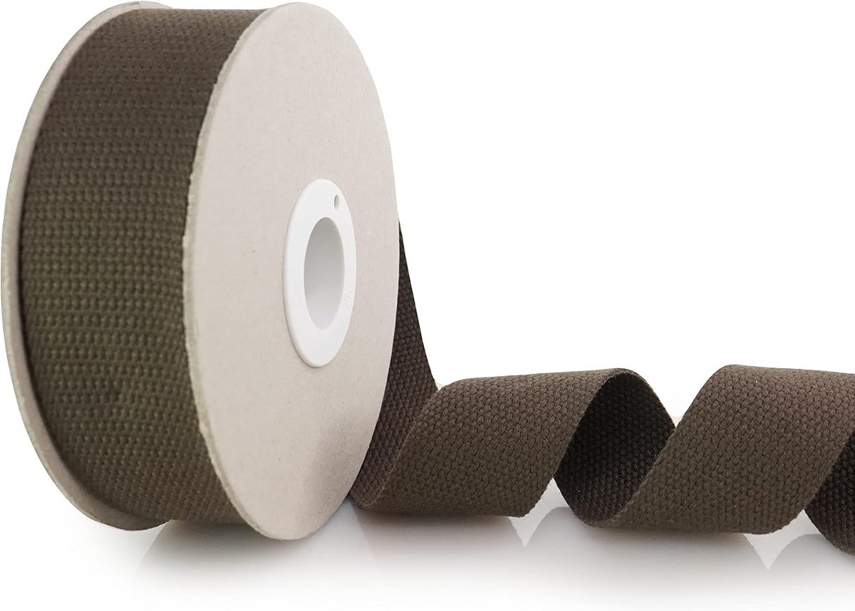 Sterk 5 meter Katoenen Singelband 30mm Breed - Bruin Band voor Handwerk