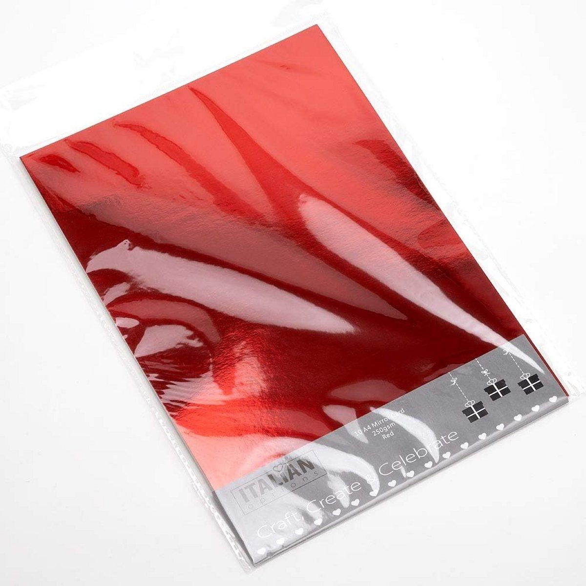 A4 Spiegelkarton Rood 250 GSM - 10 Vellen Metallic Karton voor Knutselen