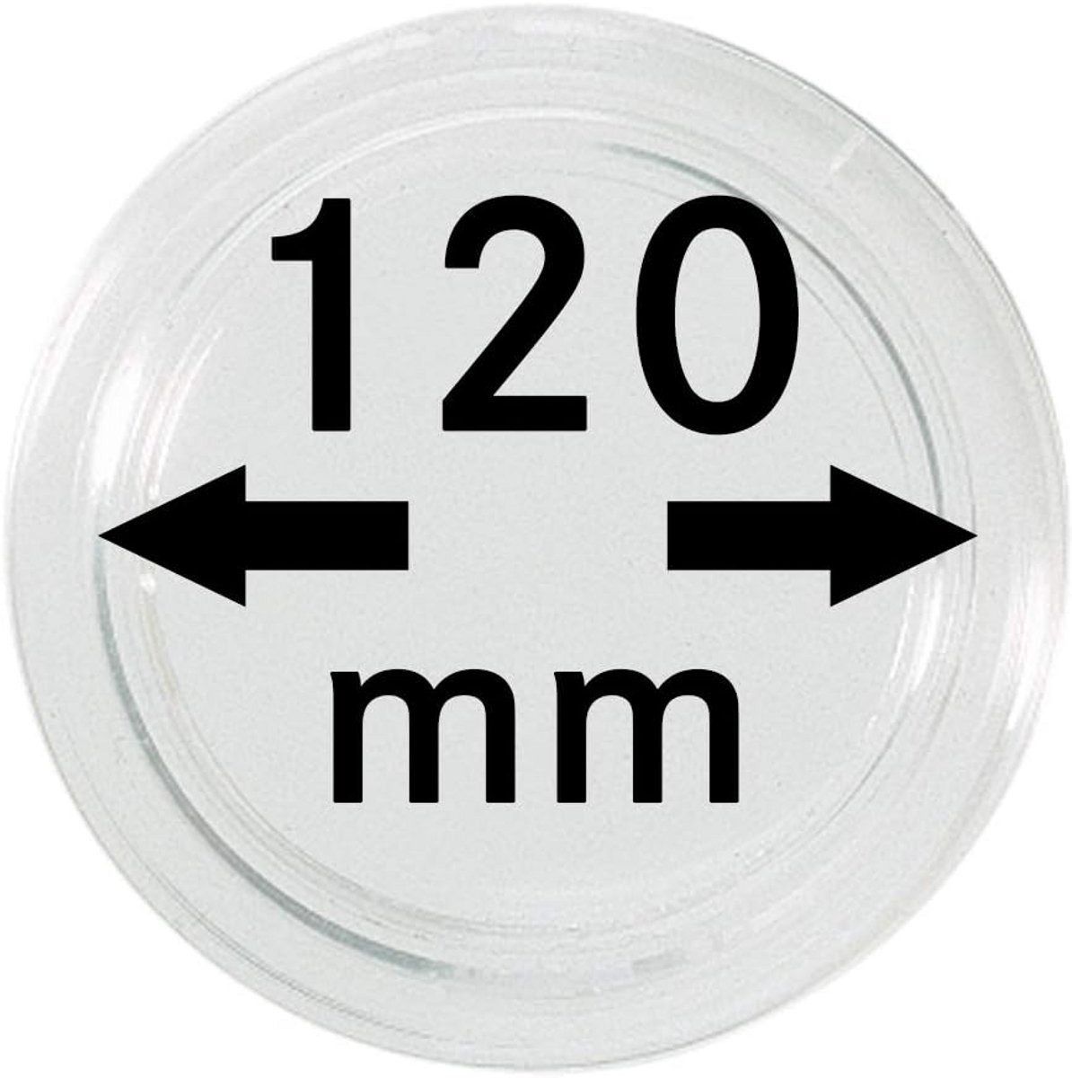Muntcapsule Rond Transparant Binnendiameter 120 mm voor Collecties