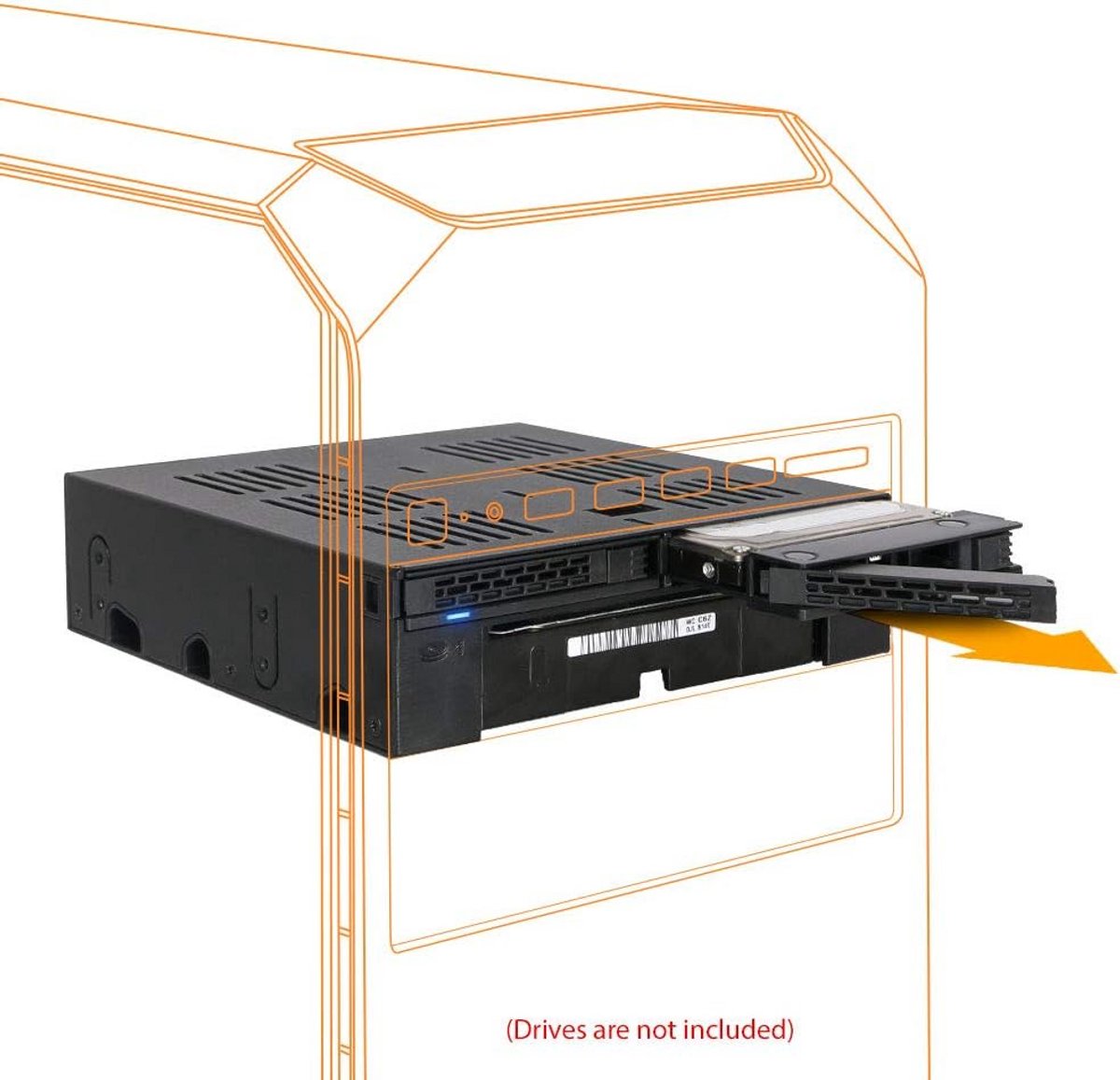 Hot Swap Wisselframe voor 2x 2,5" SSD/HDD en 1x 3,5" Schijf in 5,25" Bay