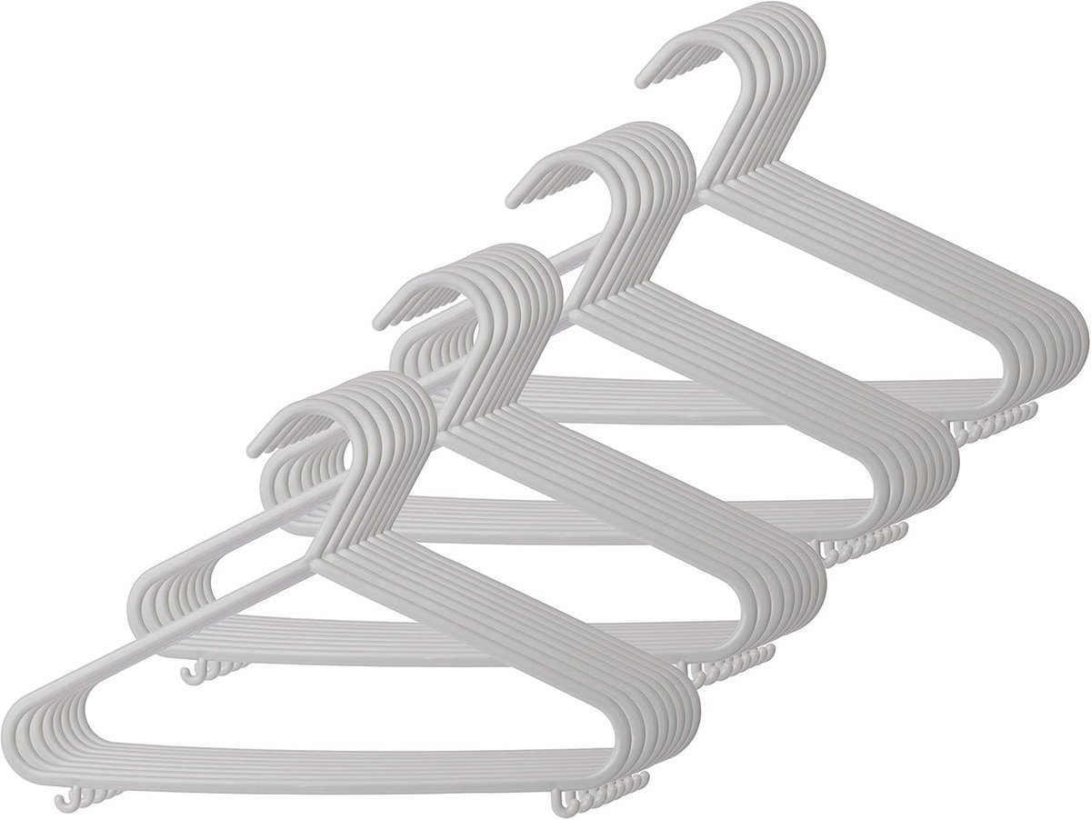 Set van 32 Kinderkleerhangers Grijs 30 cm - Dunne Kledinghangers met Broeklat en Haken