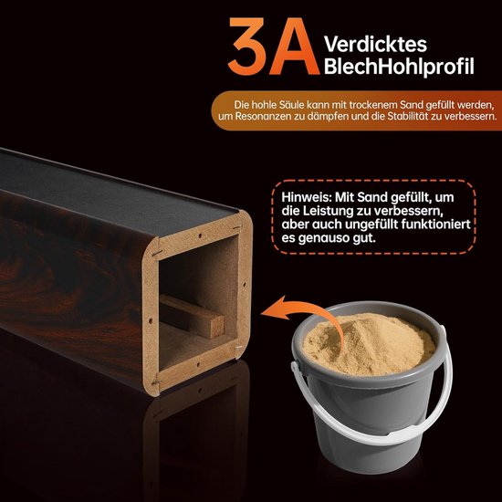 Houten Luidsprekerstandaard 15 cm Zandgevuld voor Hifi en Thuisbioscoop — afbeelding 5