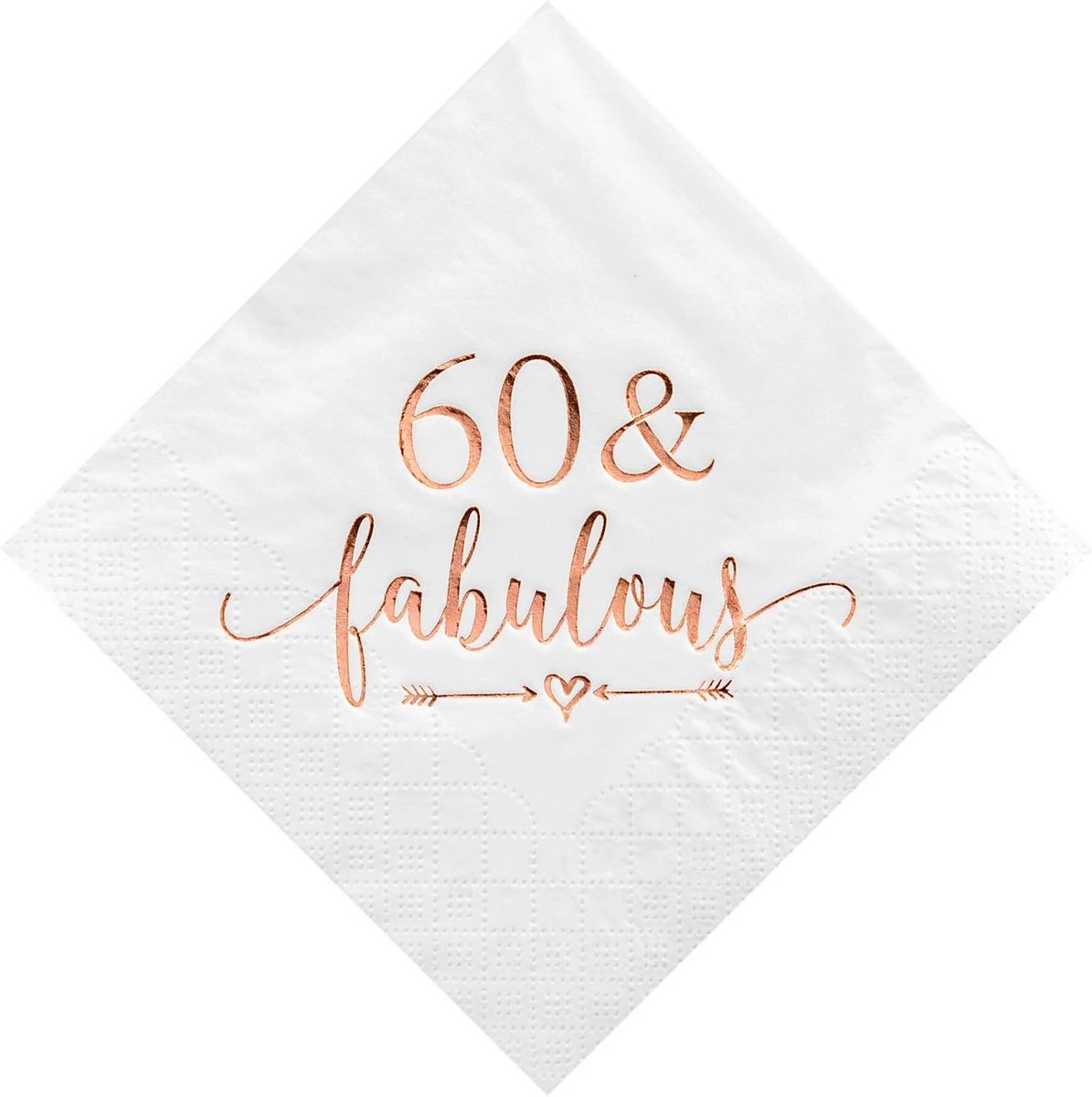 Cocktail Servetten Rose Goud 60 Jaar Feestdecoratie 50 Stuks