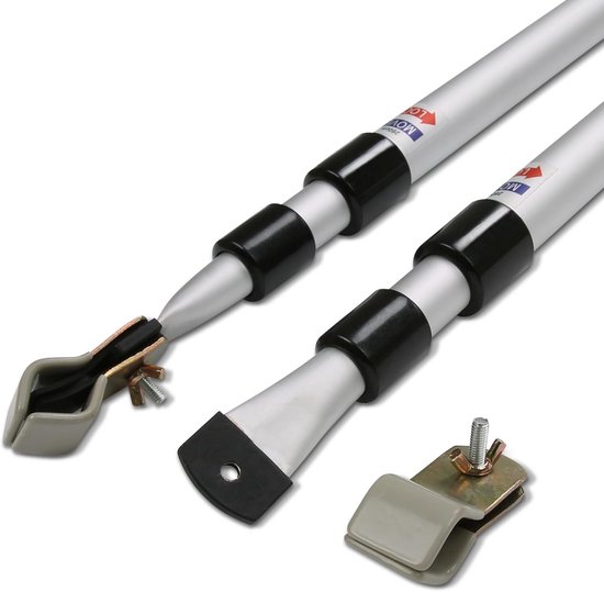 Set van 2 Telescopische Stormstangen voor Voortent - Verstelbaar 108-260 cm Aluminium — afbeelding 3