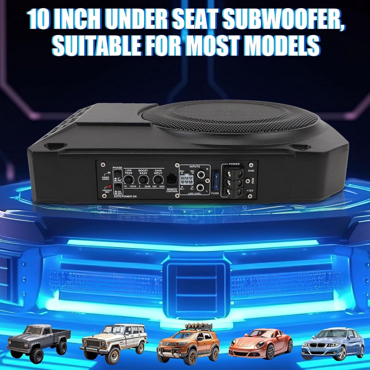 Underseat Subwoofer - Auto Versterking - Speakers - Muziek – foto 7