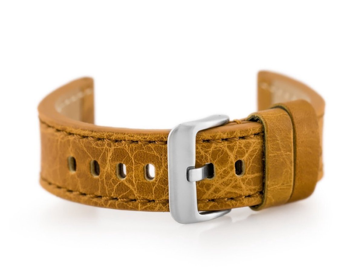 Pacific Premium Serie - Leren Horlogeband - Camel - 20mm