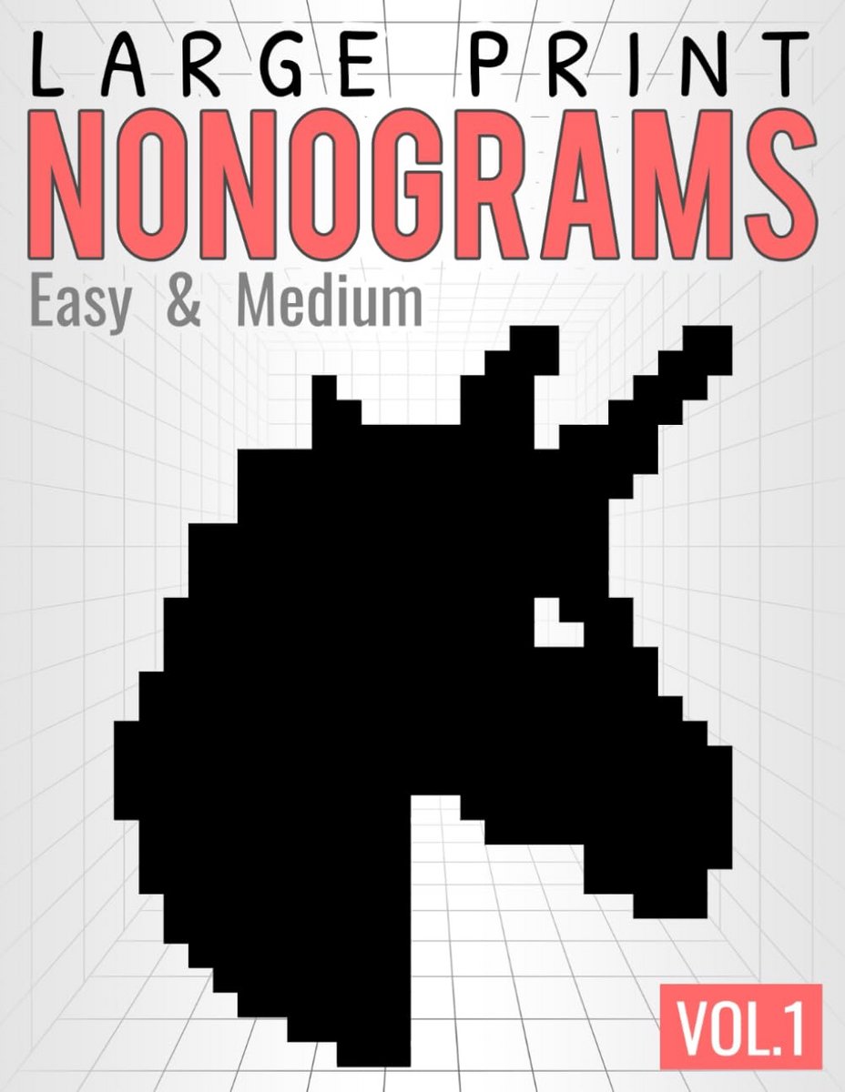 Grote Letter Nonogram Puzzelboek: 60 Logische Puzzels Makkelijk & Gemiddeld voor Volwassenen en Senioren