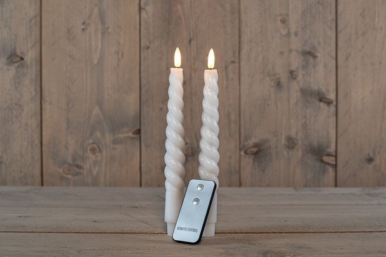 2Pcs White Swirl Cire Bougie Cire Rustique 23Cm Mèche 3D RANna's Colle...