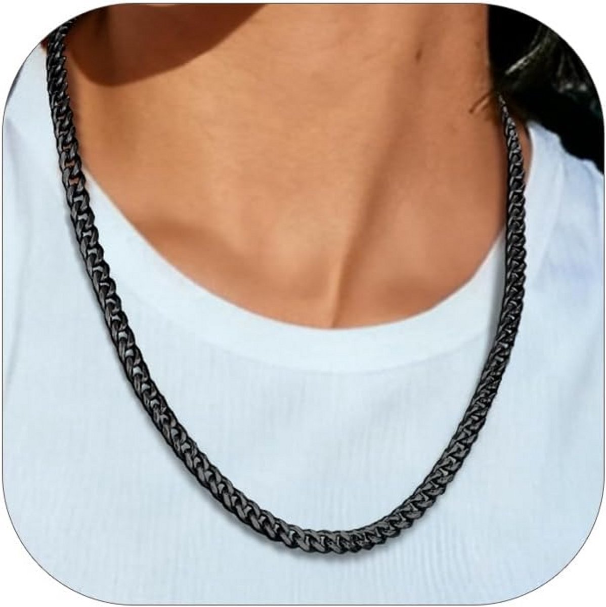 Herenketting Roestvrij Staal Goud- of Zwartgekleurd Cubaanse Schakel Stijlvol en Duurzaam