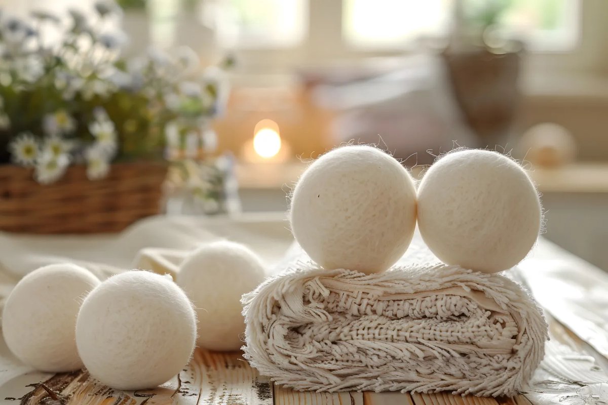 Set van 3 Ecologische wollen droogballen - duurzaam alternatief van wasverzachter 3st