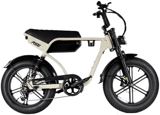 Elektrische fatbike 20 inch 250W 60 km actieradius 7 versnellingen hydraulische schijfremmen beige RSE