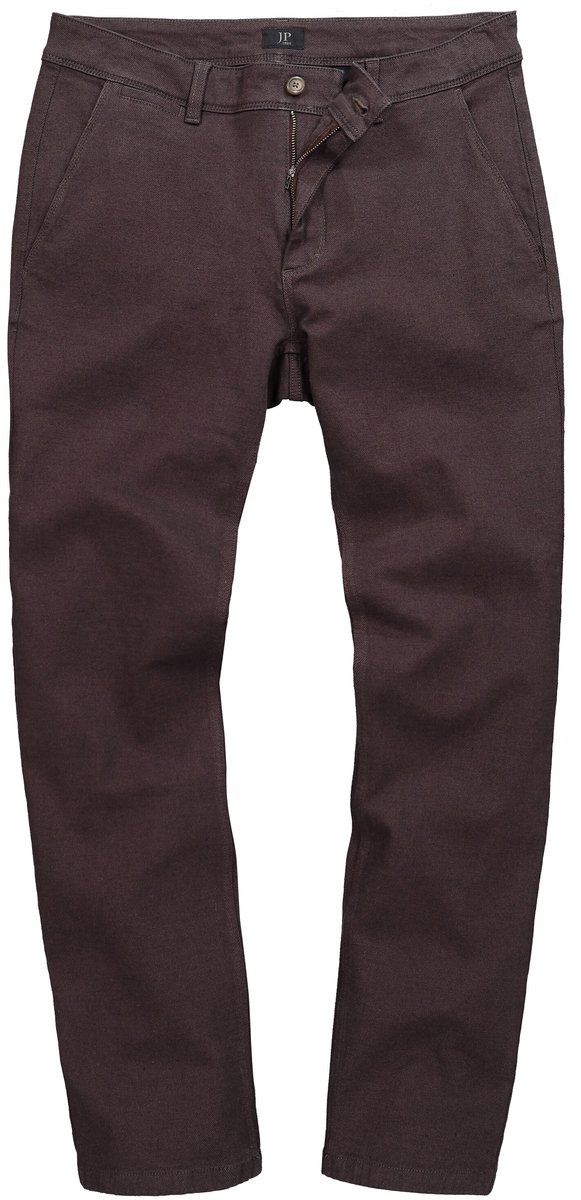JP 1880 - Heren - Chinobroek FLEXNAMIC® wollen look Regular Fit - Mahoniebruin - Maat 26