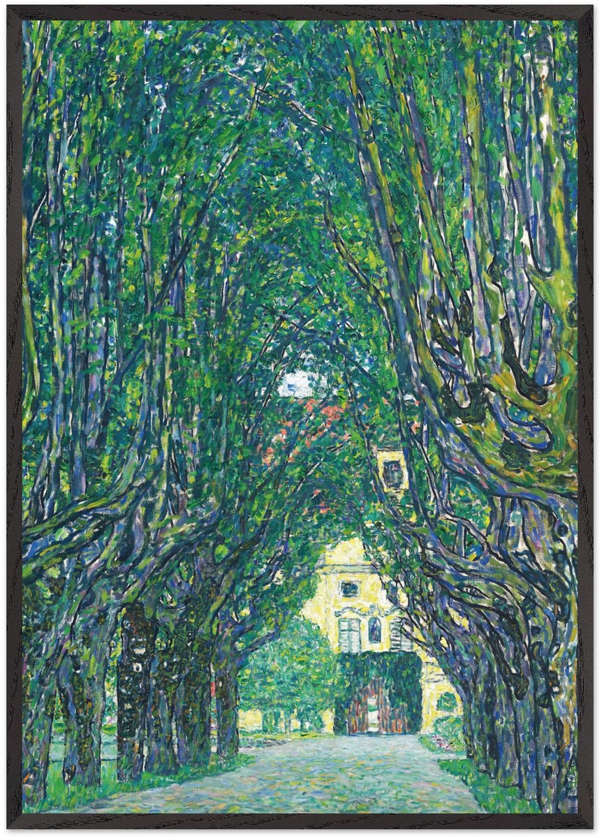 Gustav Klimt - Avenue of Schloss Kammer Park Poster met Lijst 70x100 cm - inclusief lijst