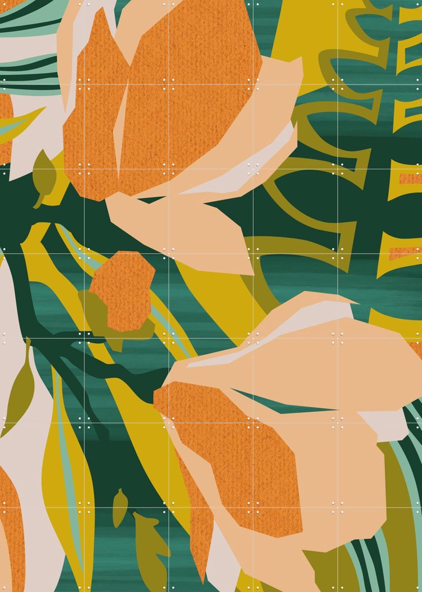 IXXI Blossoming, Megan Gallagher - 100 x 140 cm - Gratis ophangtool - Grote wanddecoratie en posters - Illustraties, Speels, Kleurrijk, Abstract