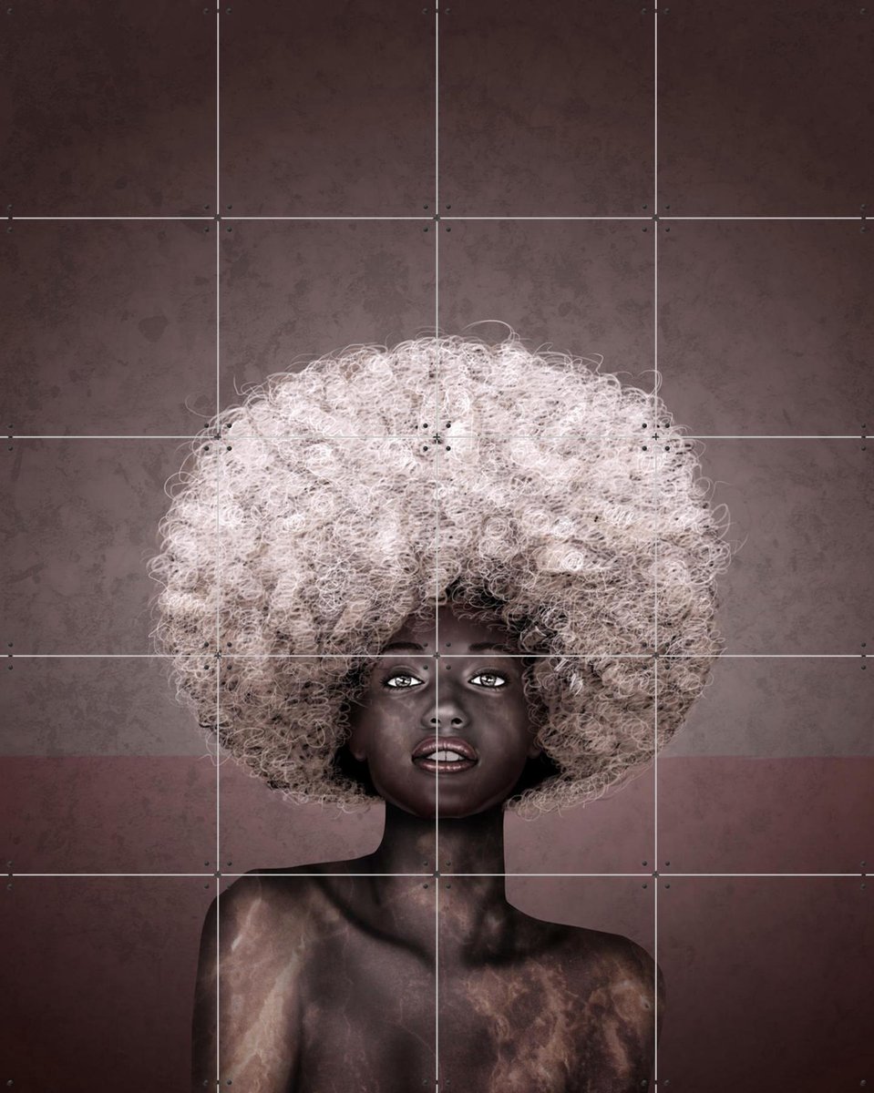 IXXI Love Afro, Erik Andreas - 80 x 100 cm - Gratis ophangtool - Grote wanddecoratie en posters - Digitale Kunst, Illustraties, Slaapkamer, Woonkamer