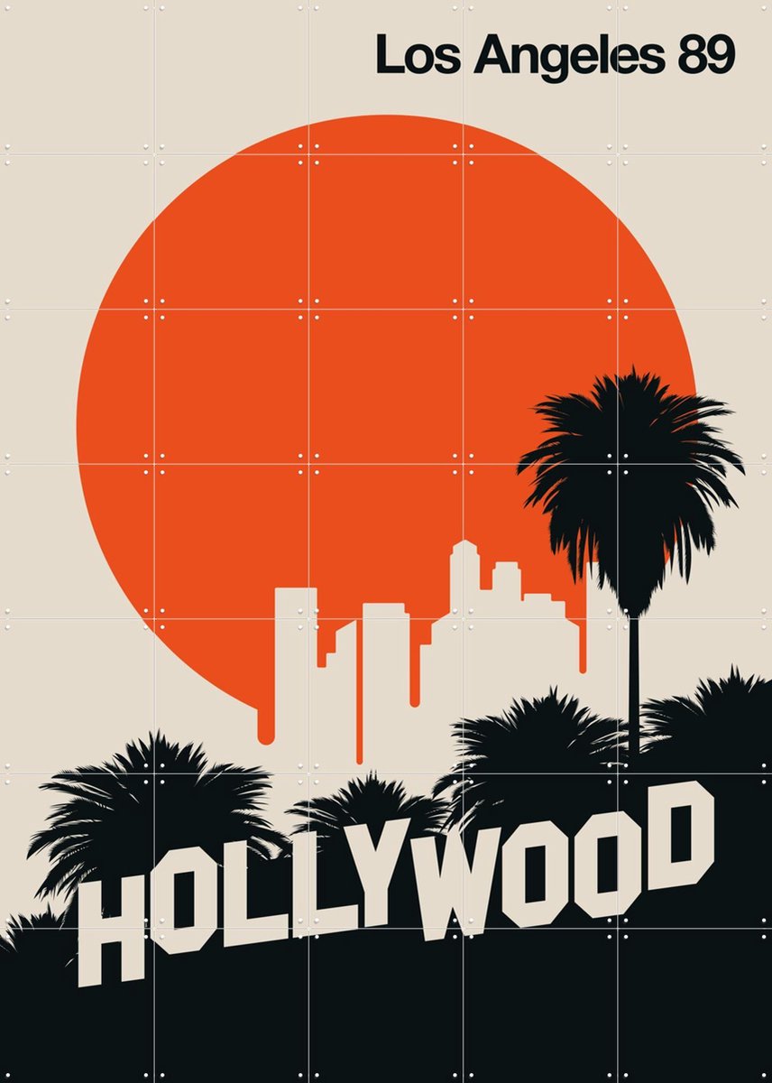 IXXI Los Angeles 89, Bo Lundberg - 100 x 140 cm - Gratis ophangtool - Grote wanddecoratie en posters - Illustraties, Kleurrijk, Mancave