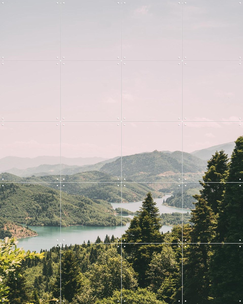 IXXI Lake Plastiras, Pati Photography - 80 x 100 cm - Gratis ophangtool - Grote wanddecoratie en posters - Fotografie, Naturalisme, Woonkamer
