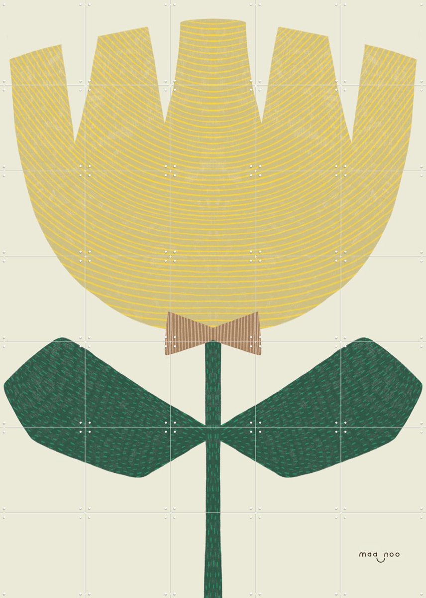 IXXI Flower with Bow, Maa-noo - 100 x 140 cm - Gratis ophangtool - Grote wanddecoratie en posters - Illustraties, Grafisch Ontwerp, Fantasierijk