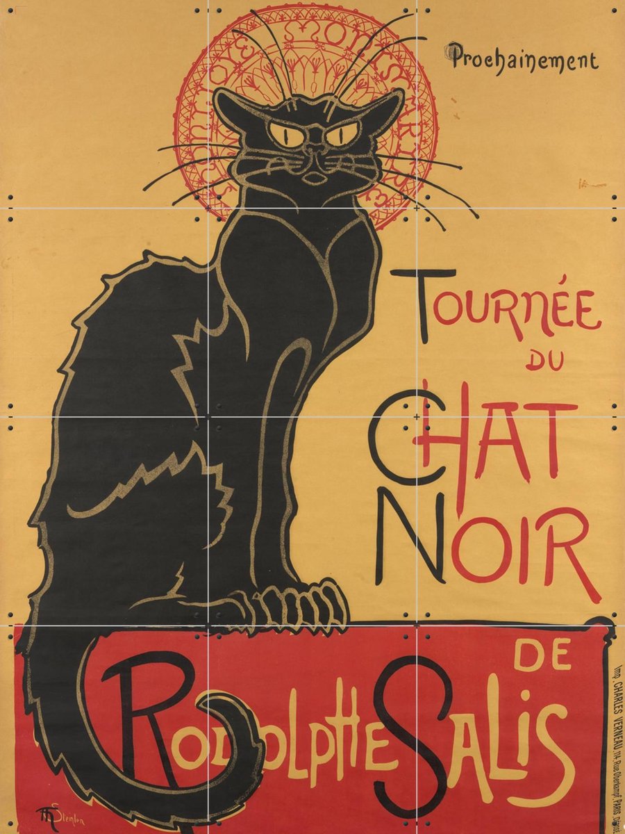 IXXI Le Chat Noir (1896), Théophile Alexandre Steinlen & Van Gogh Museum - 60 x 80 cm - Gratis ophangtool - Grote wanddecoratie en posters -