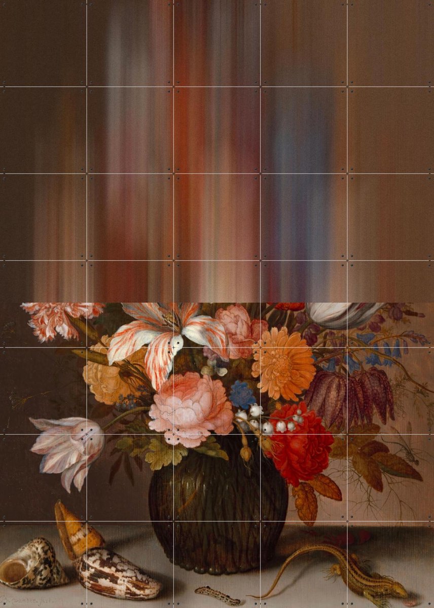 IXXI Fading Florals, The New Classics - 100 x 140 cm - Gratis ophangtool - Grote wanddecoratie en posters - Olieverf, Naturalisme, Realisme, Gang