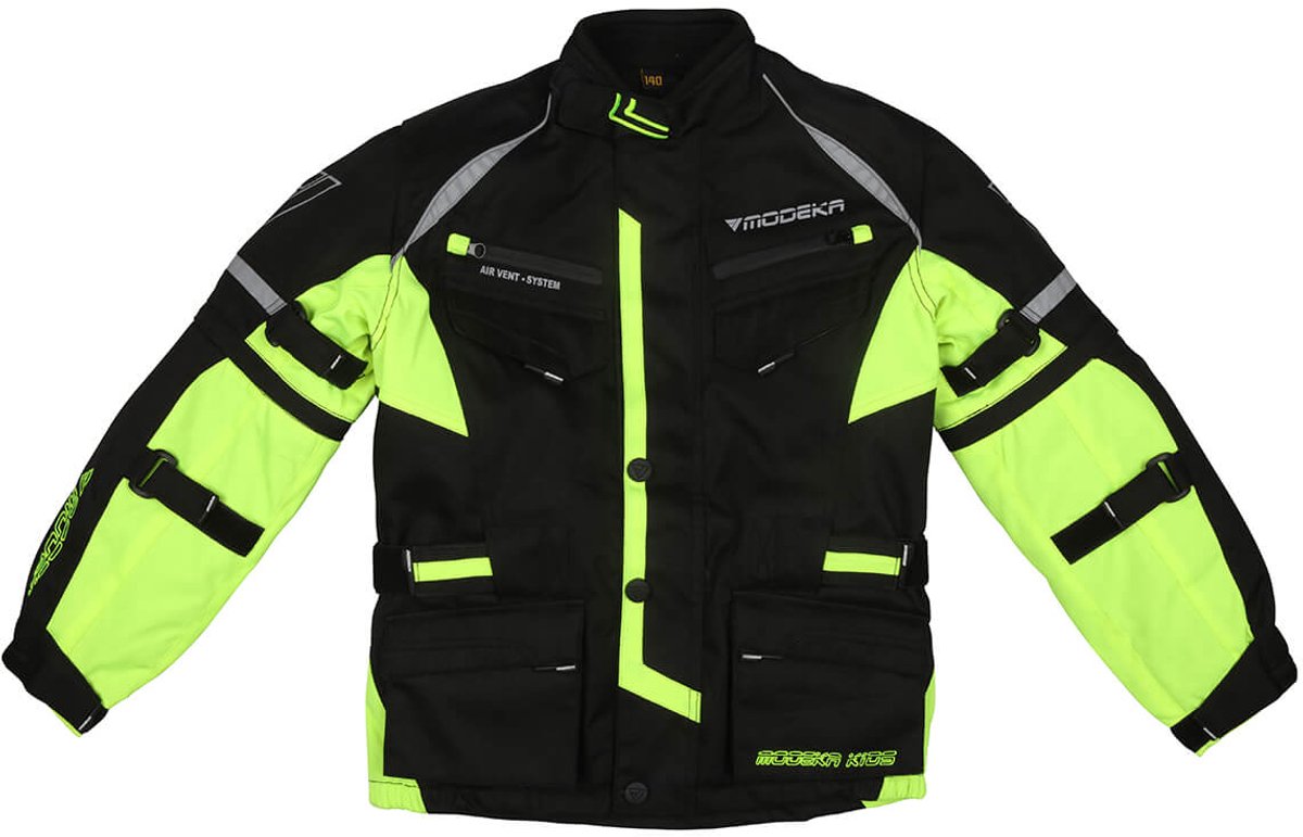 Modeka Tourex II Jas Kids Zwart Geel - Jas
